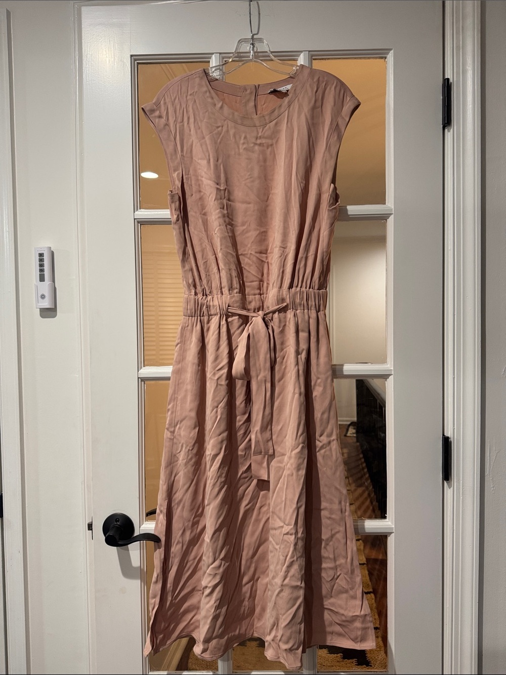 Reiss Dusty Rose Sleeveless Tie-Waist Midi Dress